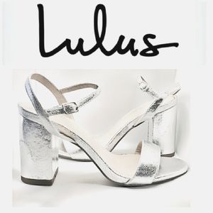 Lulu's Silver Metallic Heels Size 6
